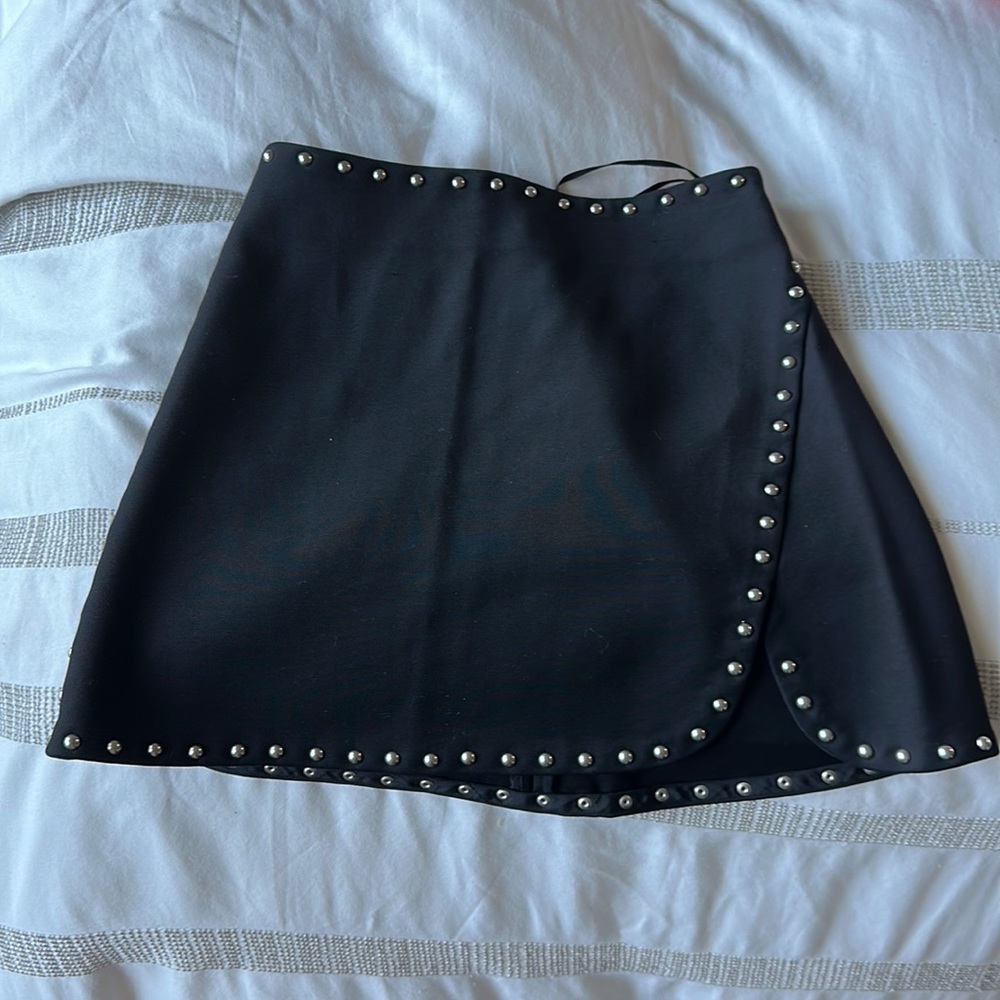 Helmut lang studded black mini skirt. Size 0